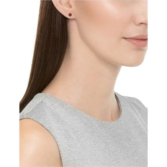 Women's Sterling Silver Round Birthstone Stud Earrings Feature 6mm Round - Picture 3 of 4